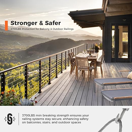WAYSKA Stainless Steel Cable 3/16 Inch, 500FT 304 Stainless Steel Wire Rope, 7 x 19 Strands Construction for Deck Cable Railing Systems, Clotheslines, Ziplines, and DIY Balustrades