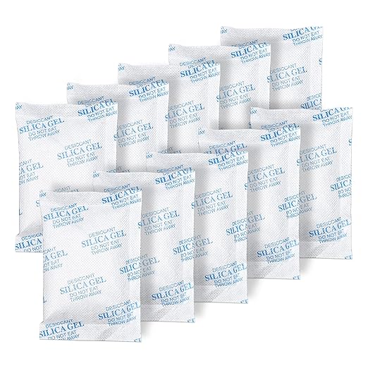 Silica Gel Packs - 150Pcs 20Gram Moisture Absorbers, Premium Transparent Desiccant for Storage