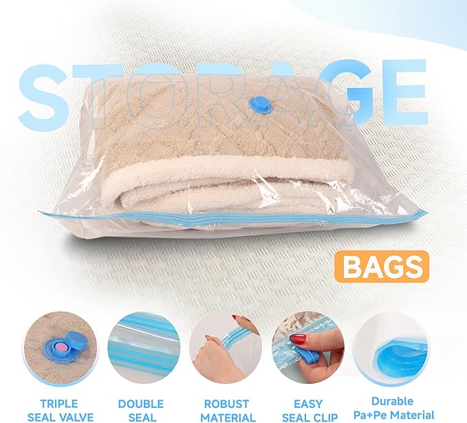 10 Pack XXL Jumbo Vacuum Storage Bags with Electric Air Pump, Space Saver Bags,Compression for Comforters and Blankets,Duvets,Pillows,Travel(47.2x35 in)