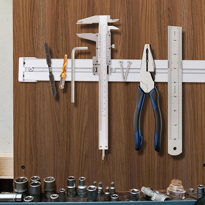 4-Pack Magnetic Tool Holder Strip - 19.7" Wall-Mount Organizer for Garage, Workshop, Workbench & Van Storage