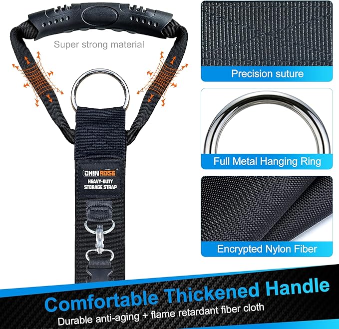 Extension Cord Organizer Holder 2-Pack 5 Detachable Straps, Cable Management, Cord Storage Organizer for Dual Hanging Modes, Heavy Duty Hook for Garage, Garden, Workshop, School