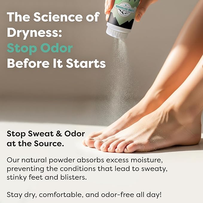 Lumi Outdoors Natural Shoe Deodorizer Spray and Foot Powder Bundle - Lemon Eucalyptus and Foot Powder