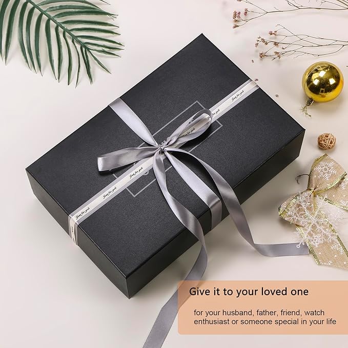 BEWISHOME Watch Box, 10-Slot Wooden Watch Case, Mens Watch Box for Men Watch Storage Organizer, Watch Holder Watch Display Case for Anniversary Birthday Brown SSH10Y