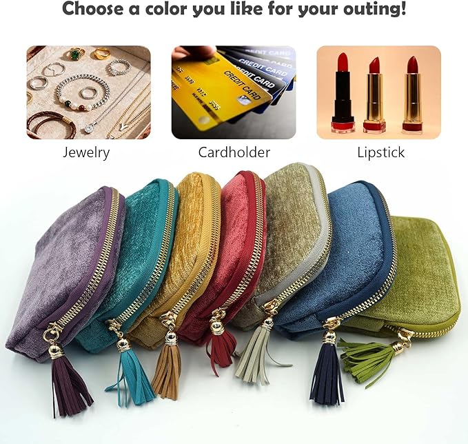 Travel Jewelry Case, Travel Jewelry Organizer, Travel Jewelry Bag with Zipper, Small Travel Jewelry Pouch for Necklaces Bracelets Bangles Rings Earrings Gemstones Storage (green)