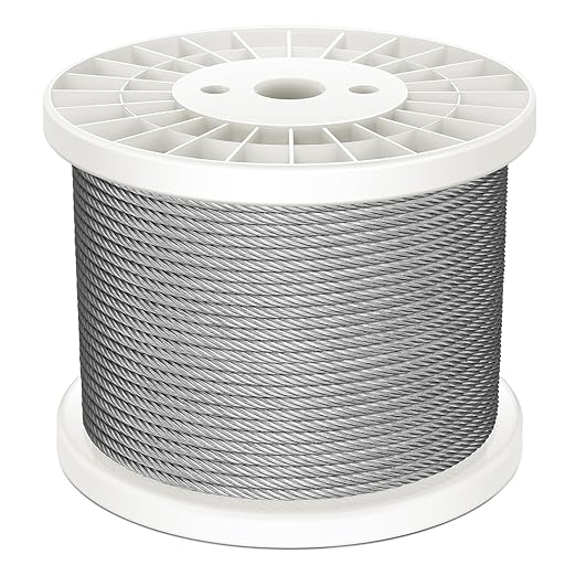 WAYSKA 350FT 3/16" 304 Stainless Steel Cable, Heavy Duty 7x19 Strands Wire Rope 3700lbs Load for Deck Railing, Zip Lines, Clotheslines and DIY Balustrades