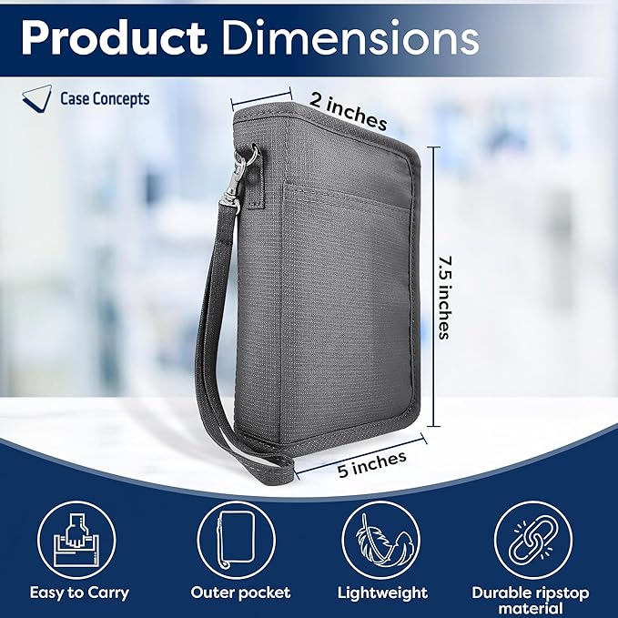 Diabetes Supplies Case – Portable Storage Case and Organizer Glucose Meter, Insulin, and Accessories - Compact, Portable (Glacier Gray)