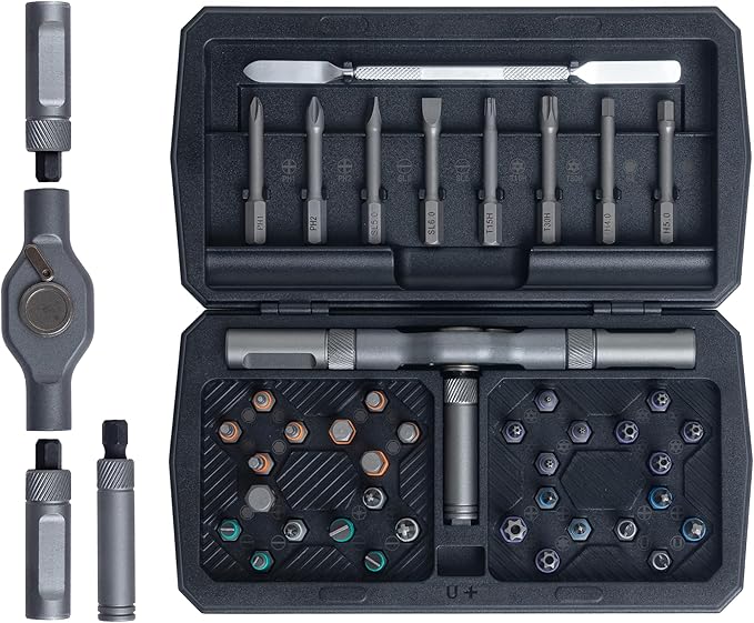 42 in 1 Magnetic Screwdriver, Screwdriver Set, Multi Bit Ratcheting Screwdriver Set with Storage Case Repair Tool Kit for Computer, Eyeglass, Bicycles, Watch, Ring Doorbell, Furniture and DIY