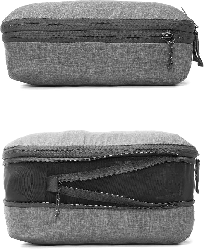 Peak Design Packing Cube, Raw, Weatherproof Luggage Cube with Dual Compartment Organization, Expansion and Compression, Zipper Opening, Travel Organizer for Men and Women, Size M