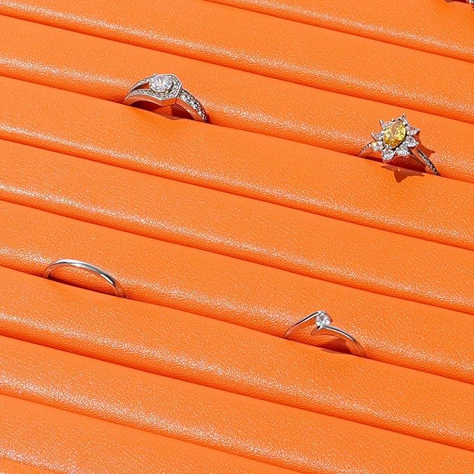 Leather Ring Earrings Trays Jewelery Tray Ring Earrings Organizer Tray For Rings, Earrings, Coins, Brooches Organizer (Orange)