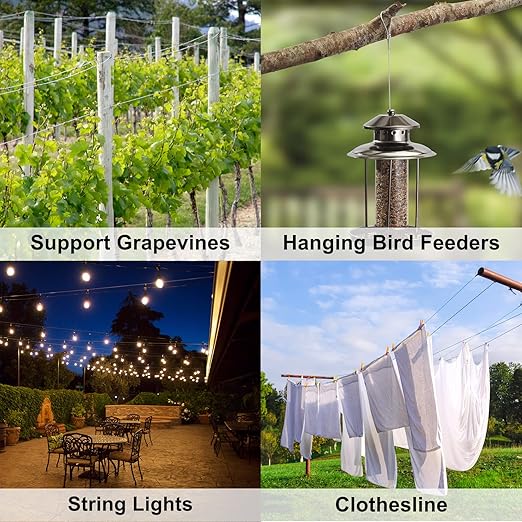 1/16 Wire Rope, 800FT 304 Stainless Steel Cable with 250Pcs Crimp Sleeves, Aircraft Grade, 7x7 Strand, 368lbs Breaking Strength, for Garden Trellis, Clothesline, Railing,Trellis