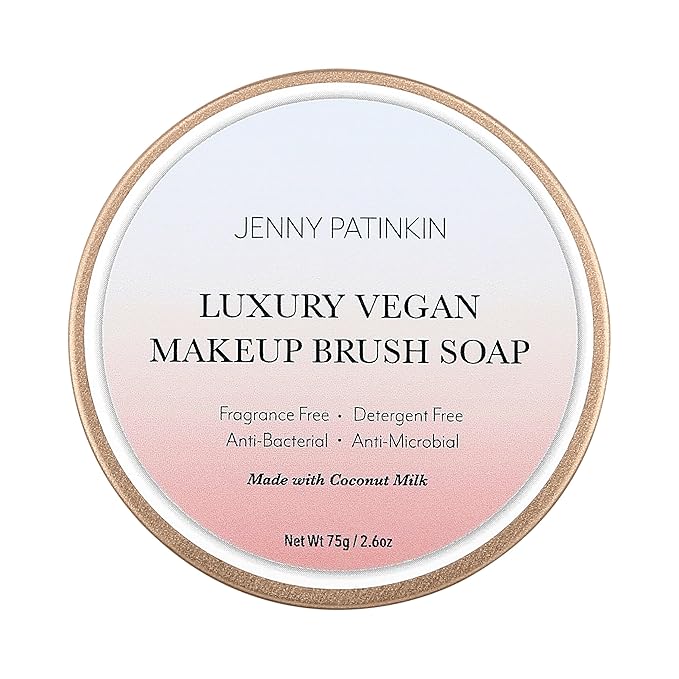 Jenny Patinkin Makeup Brush Cleaner Soap, Luxury Vegan Makeup Brush Soap, For All Brush Types – Synthetic & Natural Solid Cleansing, Professional Brush Cleaning Solution, Cruelty-Free