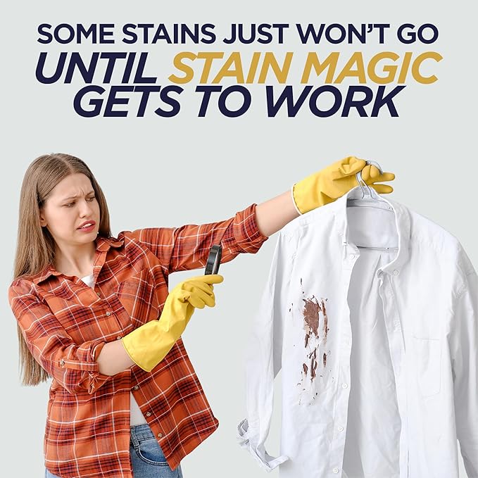 Pro’s Choice Stain Magic, Professional Grade Upholstery & Carpet Stain Remover for Clothes Laundry & Tough Organic Stains, Effective Fabric Spot Cleaner for Red Wine, Coffee, Tea, Pet Stains & More