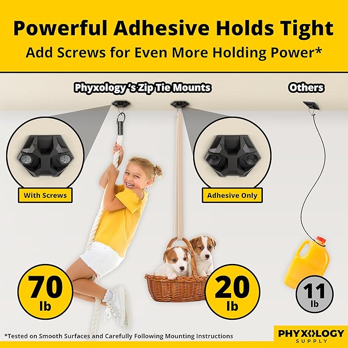 Rugged, Stylish Adhesive XL Zip Tie Mounts 100 Pack. Premium 1.5in Sticky Back Ziptie, Cord, and Cable Management Anchor Clips. Easy Peel and Stick Mounting Bases With Hanging Organizer Box Dispenser