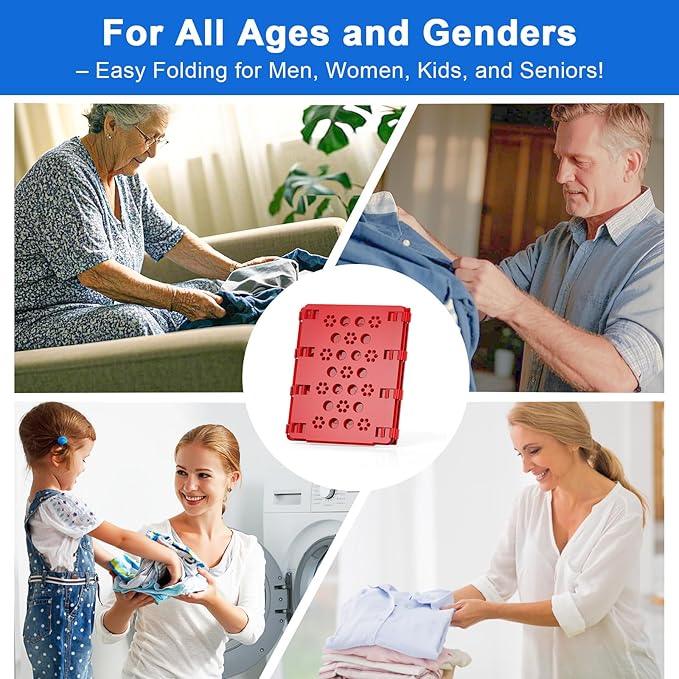 BoxLegend Shirt Folder Board Tshirt Clothes Folder Folding Board Durable Laundry Helper Liner Sorter, Red