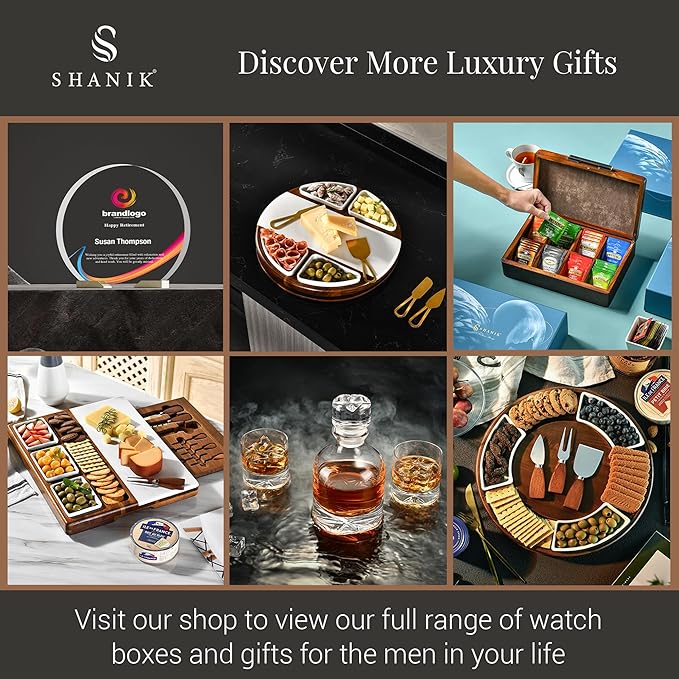 Shanik Wooden Nightstand Organizer – Everyday Carry Docking Station with Watch Holder & Glasses Tray, Personalized Gift for Men or Women