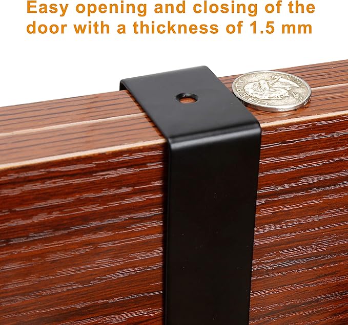 SKOLOO Over The Door Hook - for Doors up to 1-3/4'' Thickness, Metal Door Hanger with 5 Triple Hooks, Black on White Over The Door Hanger for Coats, Hats, Towels, Assembly Required