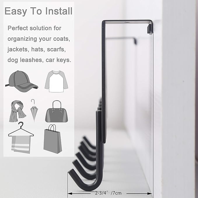 WEBI Over The Door Hooks for Hanging,Door Hanger:Over The Door Towel Rack,Over The Door Coat Rack Door Coat Hanger,6 Hooks for Hanging Clothes,Towels,Hats,Back of Bathroom,Antique Copper