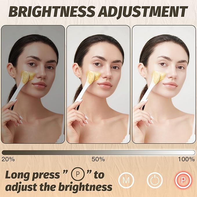 FENNIO Vanity Mirror with Lights 13'' x 17'' Makeup Mirror with Lights,Vanity Mirror Touch Screen with 3-Color Lighting,Dimmable,for Vanity Desk Bedroom White