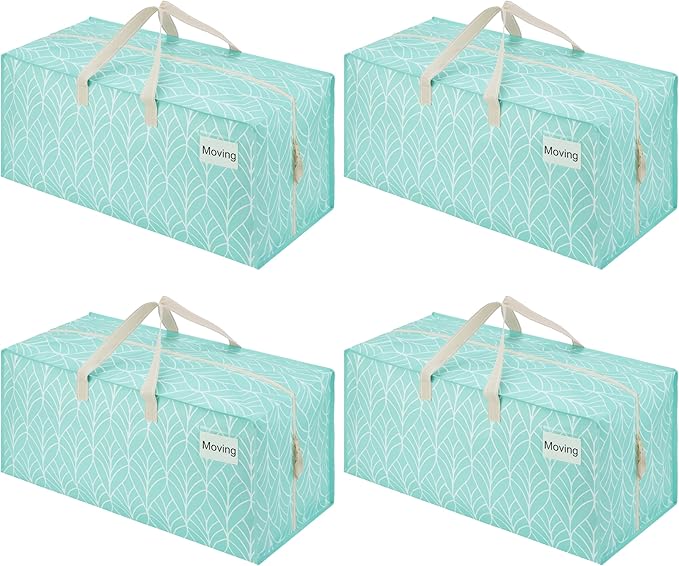 VENO 4 Pack Heavy Duty Moving Bags with Backpack Straps, Zippers & Handles, Extra Large Packing Bags for College Dorm Essentials, Moving Supplies Alternative to Cardboard Moving Boxes