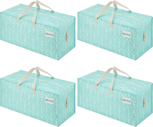 VENO 4 Pack Heavy Duty Moving Bags with Backpack Straps, Zippers & Handles, Extra Large Packing Bags for College Dorm Essentials, Moving Supplies Alternative to Cardboard Moving Boxes