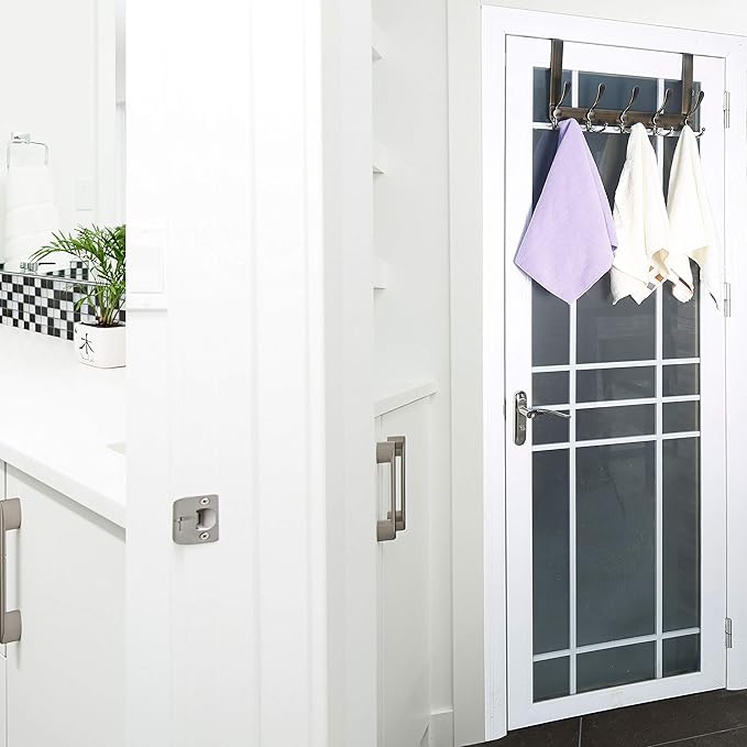 WEBI Over The Door Hook Door Hanger Hook Rack with 5 Tri Hooks for Hanging Coats, Door Towel Rack Towel Hanger Door Coat Hanger Over Door Coat Rack,Bronze,2 Packs