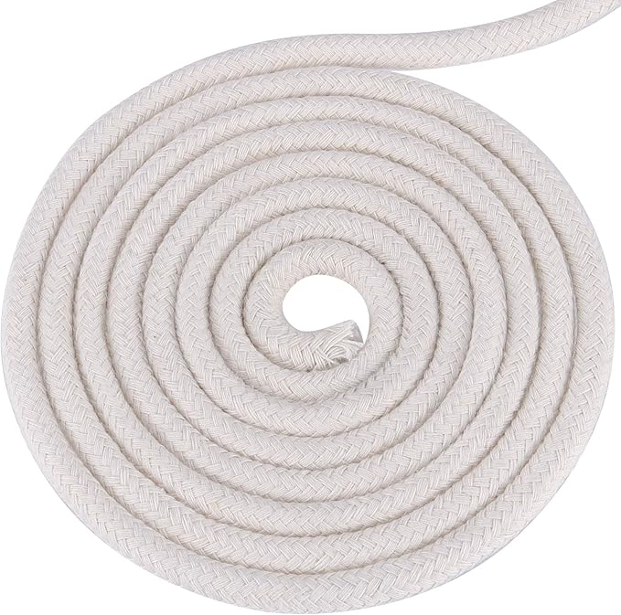 1/4 Inch 328 Feet White Cotton Clothesline Rope, Natural Cotton Cord for DIY Crafts, Potted Plants, Wedding Decorations