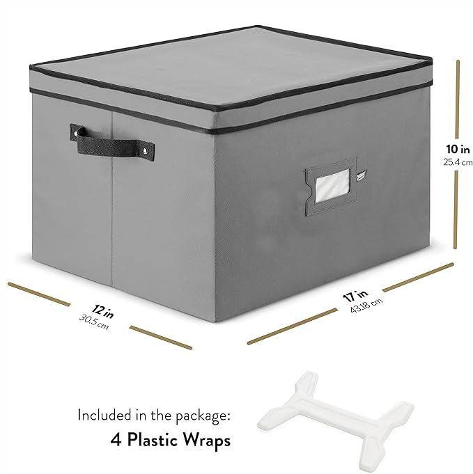 ZOBER Christmas Light Storage Reels - Christmas Light Organizer With 4 Plastic Wheels - Fits 200 Mini Lights Per Spool, Lights Storage - Strong & Durable Material - Stitched Reinforced Handles - Gray