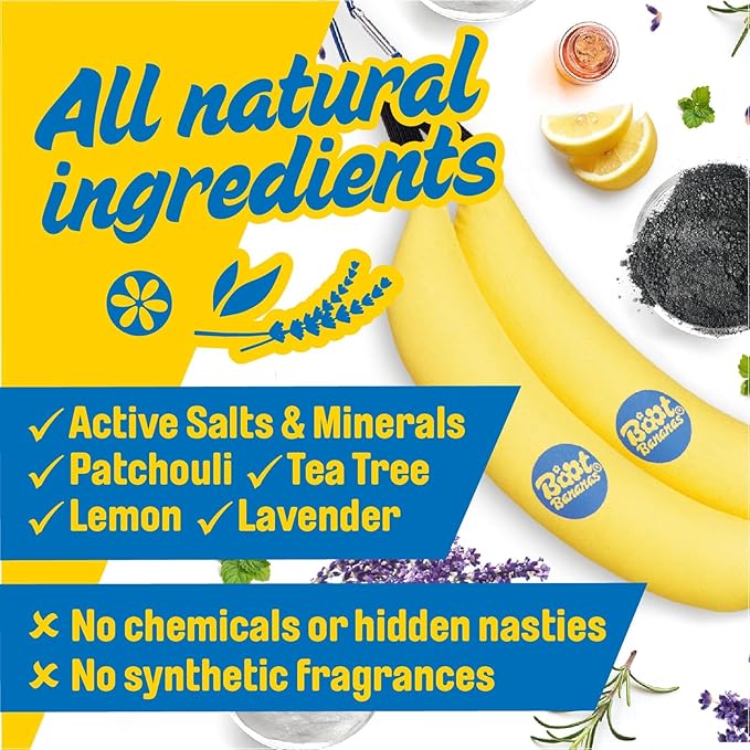 Boot Bananas Original Shoe Deodorizer | Long-Lasting, Reusable Sports Shoe Deodorizer Odor Neutralizer & Air Purifier | Eco-Conscious | Lasts 6 to 12 Months | 1 Pair