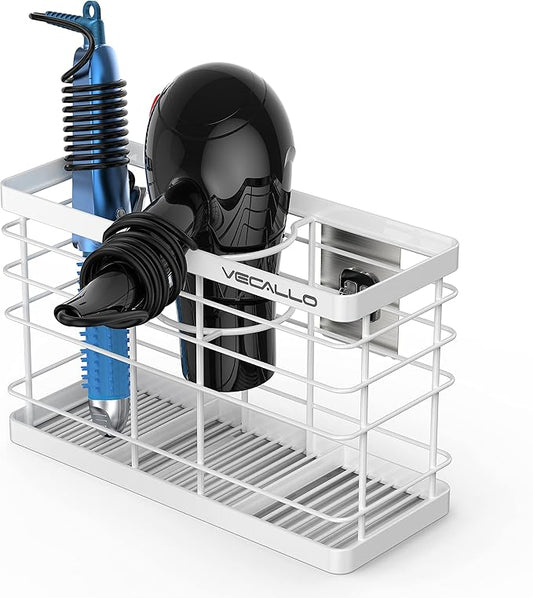 Hair Tool Organizer, Curling iron stands, Bathroom Organizer Basket Hair Supplies Organizer Storage Hair Dryer Holder- Wall Mount No Drilling