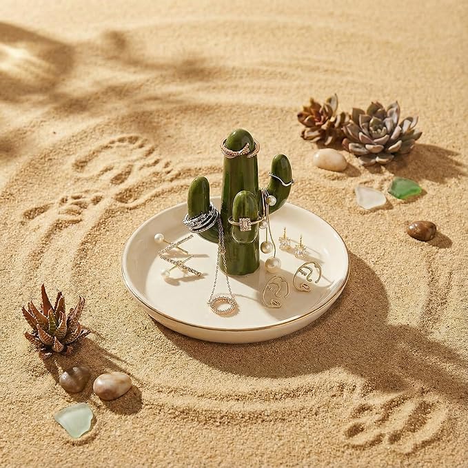 Cactus Decor, Cactus Jewelry Holder, Ring Holder, Jewelry Holder Dish, Thanksgiving, Christmas