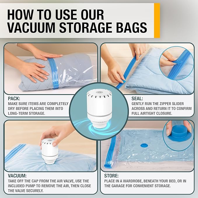 18-Pack Vacuum Storage Bags with Electric Pump – 16 Space Saver Bags + 2 Cube Bags for Clothes, Blankets & Bedding – Durable & Reusable Vacuum Seal Bags for Travel, Moving & Home Organization