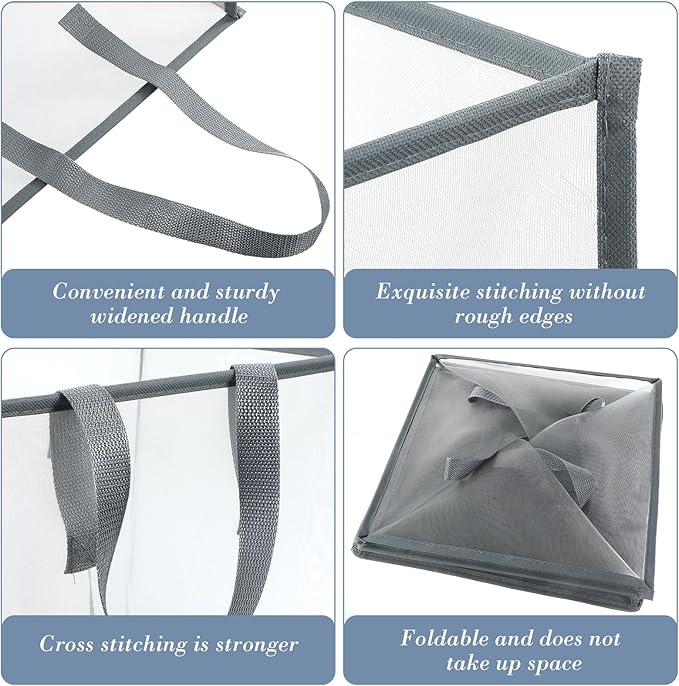 Zopeal 6 Pack Popup Laundry Hamper 13 Inch Collapsible Laundry Baskets with Handles Mesh Clothes Baskets Portable Single Layer Foldable Clothes Hamper Square Bin for Washing (Multicolor,Single-layer)