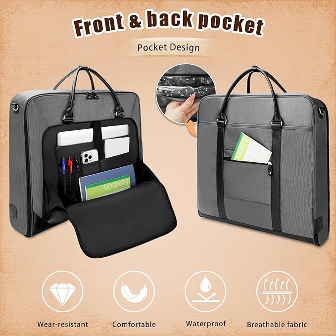 Garment Bag Travel Large Carry On Suit Bag with Strap for Business Hanging Suitcase Luggage Bags for Men Women (Grey)