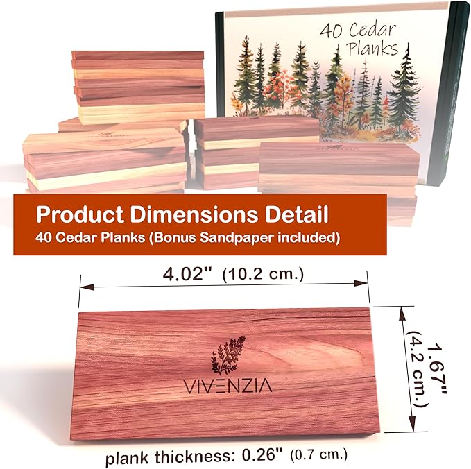 Cedar Blocks for Clothes Storage -40 Cedar Planks- Natural Closet Smell Eliminator, Natural Closet Deodorizer, Drawer Fresheners for Dresser, Odor Absorber for Dresser Drawers.