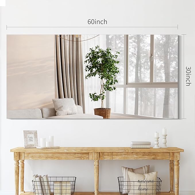 CILIBER Frameless Mirror, 30x60 Inch Large Bathroom Mirrors for Wall, Upgraded Shatterproof Rectangle Vanity Mirror Over Sink with Polished Edge for Bathroom,Bedroom,Living Room and Entryway