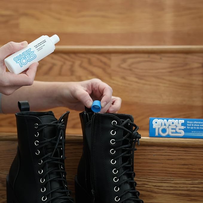 On Your Toes Natural Foot and Shoe Odor Eliminator –Shoe Deodorizer with Body Powder to Neutralize Smelly Odors – Long-Lasting, Fast-Acting Foot Powder for Kids and Adults (2 Pack)