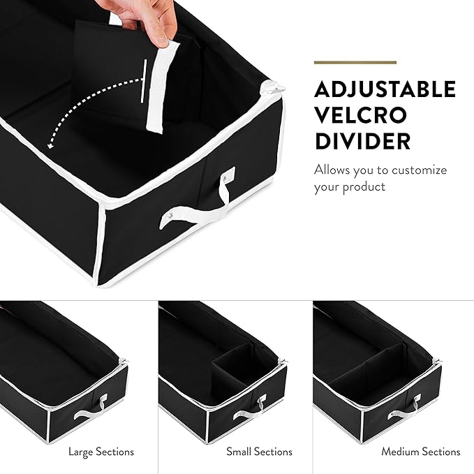 ZOBER Gift Wrapping Paper Organizer Storage - 40" Gift Wrap Storage Containers with Interior Pockets for Bows, Tags & Ribbons - Wrapping Paper Holder, 600D Oxford, Fits 24 Standard Rolls, Black/White