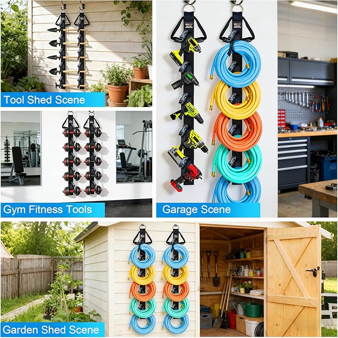 Extension Cord Organizer 2 Pack with 5 Slots Heavy Duty Wall Mounted Extension Cord Holder Space Saving Extension Cord Storage for Home and Garage