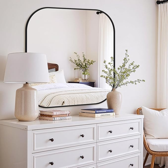 Bathroom Mirror for Wall, Black Bathroom Vanity Mirror for Over Sink 30 x 30, HD Reflection Shatterproof Square Mirror for Living Room Bedroom Entryway, Metal Frame