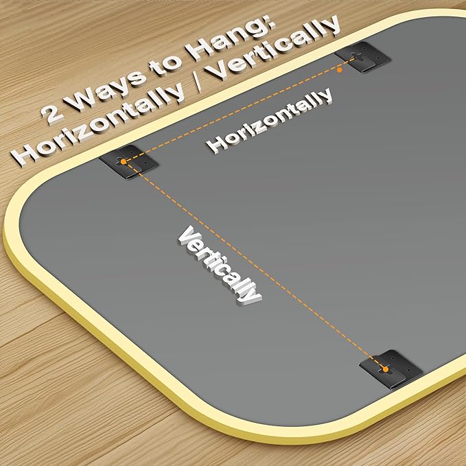 Bathroom Mirror for Wall, Gold Bathroom Vanity Mirror for Over Sink 28 x 40, HD Reflection Shatterproof Mirror for Living Room Bedroom Entryway, Metal Frame Rectangular Shape