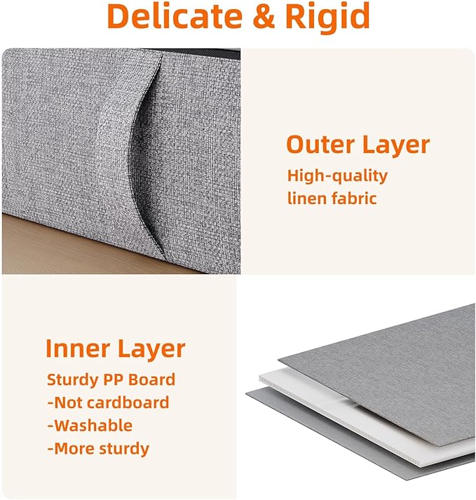 Vailando Storage Containers, 6 Inches Tall 60L Underbed Storage Bins with Dividers & Sturdy Handles & Reinforced Sidewalls, Closet Organizer for Clothes, Blankets, Seasonal Items, Dark Gray, 2-Pack