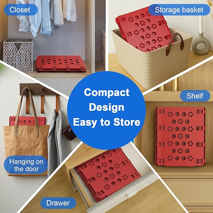 BoxLegend Shirt Folder Board Tshirt Clothes Folder Folding Board Durable Laundry Helper Liner Sorter, Red