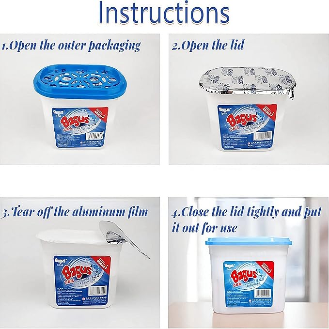 Moisture absorbers Boxes (8 Pack) - 10.5 Oz, Dehumidification Box, Moisture Absorber for Closet, Bathroom, Storage, Kitchens, Basement, Laundries, Spaces, Studies, Car, Boats, RVs, Boat.