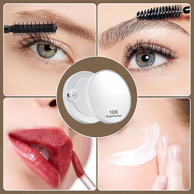 Vanity Mirror with Lights,Makeup Mirror with 17 Dimmable LED Bulbs, 3 Color Lighting Modes Detachable 10X Magnification Mirror Touch Control, 23.6X19,7 inch, White