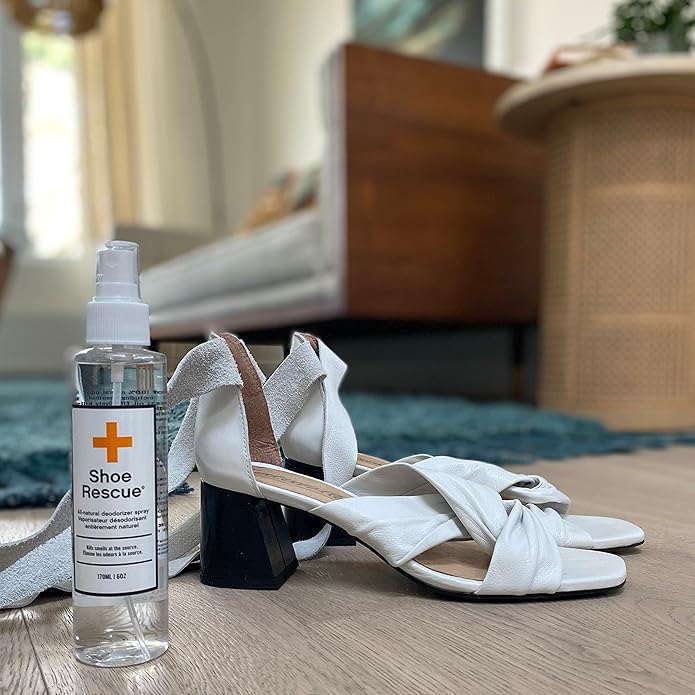 BootRescue All-Natural Premium Shoe Deodorizer Spray. Eliminates Odor & Refreshes Sneakers, Running & Tennis Shoes, Work Boots, Sandals, Gym Bag, All Footwear. Long Lasting Smell Eliminator, 170mL/6oz