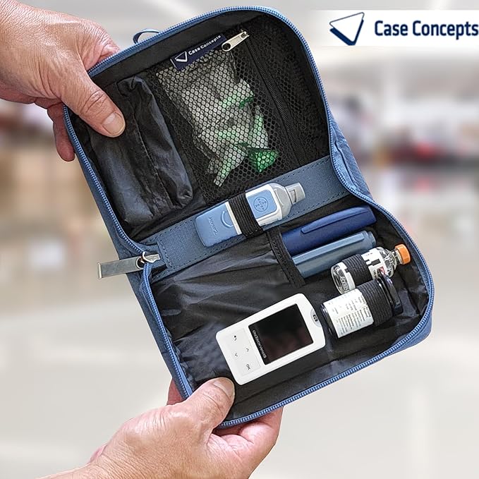 Diabetes Supplies Case – Portable Storage Case and Organizer Glucose Meter, Insulin, and Accessories - Compact, Portable (Sky Blue)