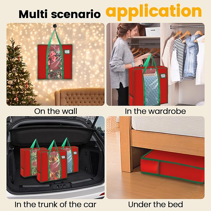 26 inches Wreath Storage Bag, 600D Oxford Cloth Wreath Storage Container, Wreath Storage Box for Spring Summer Christmas Wreath Decorations or Clothing Blanket Comforters Bed Sheets Pillows