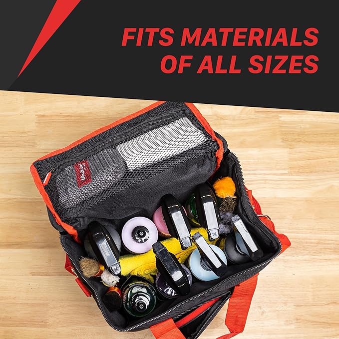 Maxshine Universal Detailing Tool Bag Tote with Belt & Handle | Durable 1680D Oxford Fabric | Compact Storage Organizer for Car Detailing Tools, Brushes, Bottles & Auto Care Accessories