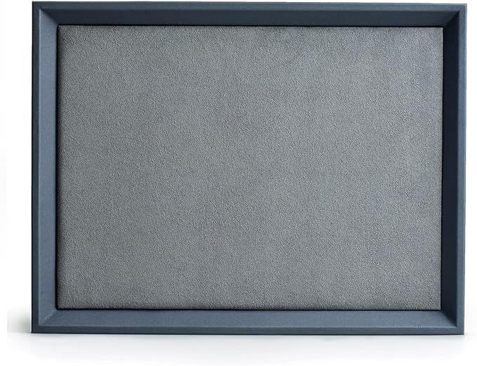 PU Leather Jewelry Valet Catchall Flat Tray Jewelry Display Holder Showcase Organizer Tray Nightstand or Dresser Organizer(Medium,Blue)