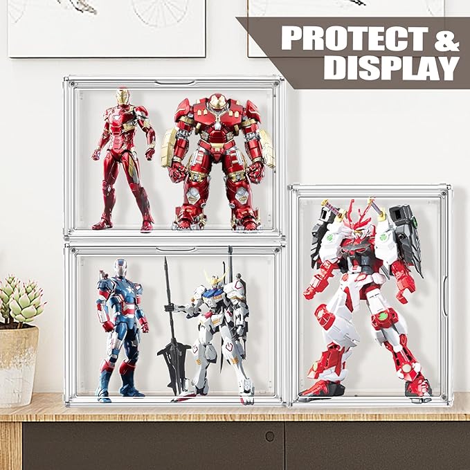 Purse Organizer for Closet 14.1''x 8.6''x10.9 '', 1 Pack Clear Acrylic Display Case for Handbag X-Large Handbag Storage Box with Magnetic Door, Clear Storage Bins for Collectibles, Figurines, Cosmetic